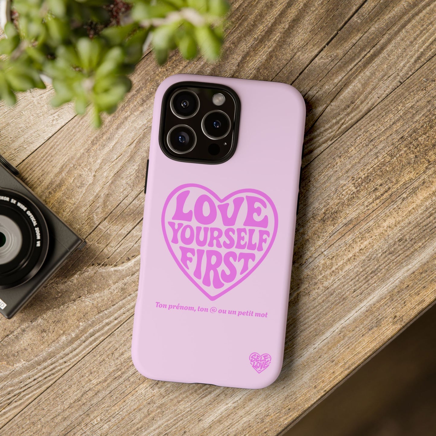 Love Yourself First - Coque iPhone (rose)
