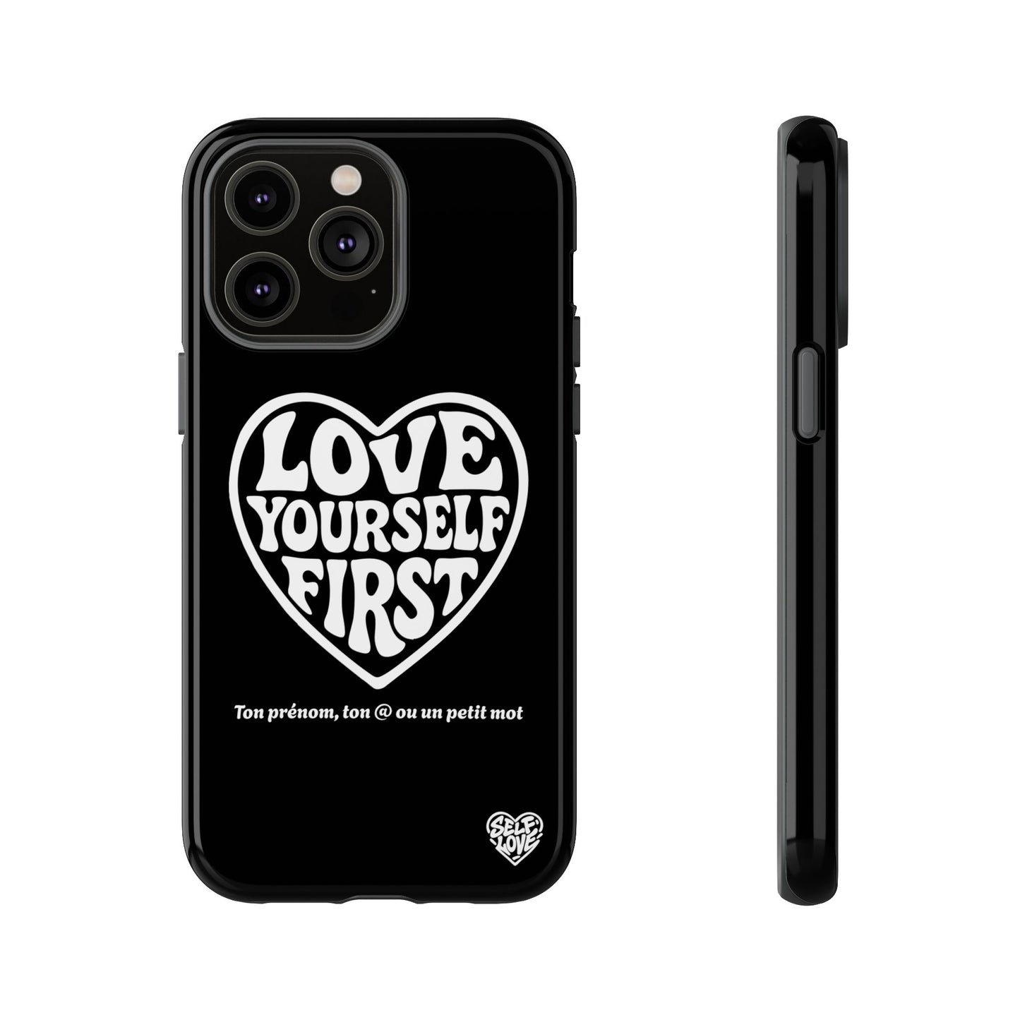 Love Yourself First - Coque iPhone (noir)