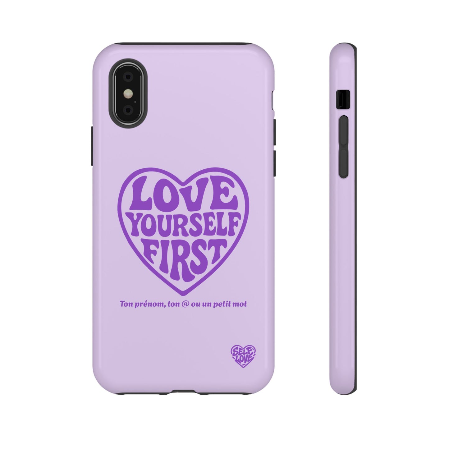 Love Yourself First - Coque iPhone (violet)