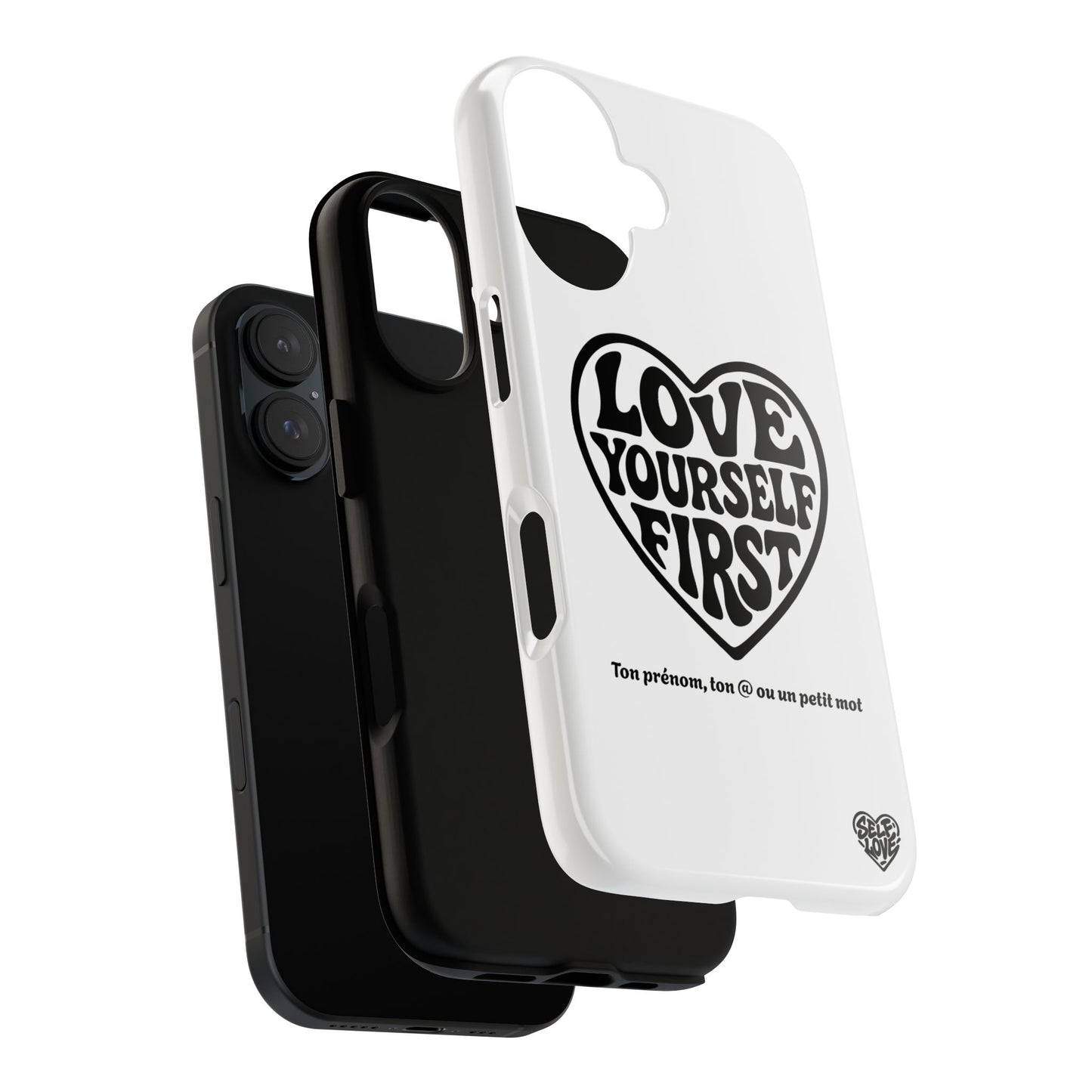 Love Yourself First - Coque iPhone (blanc)