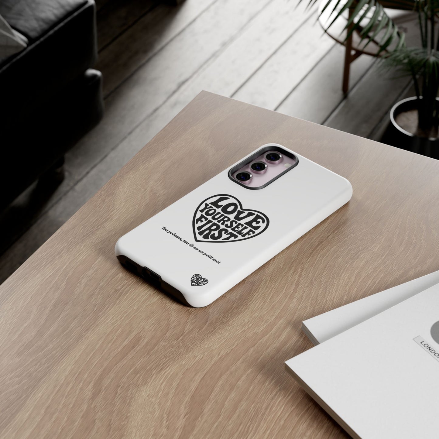 Love Yourself First - Coque Samsung (blanc)