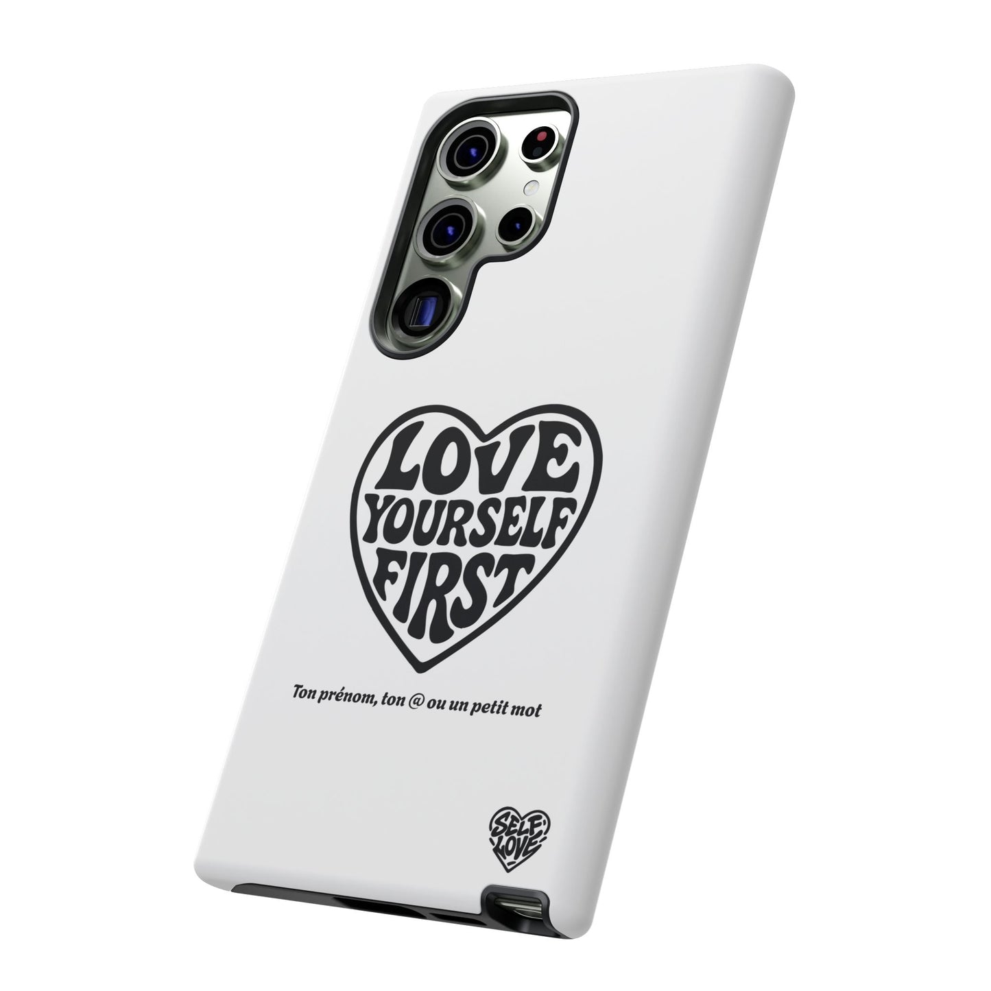 Love Yourself First - Coque Samsung (blanc)