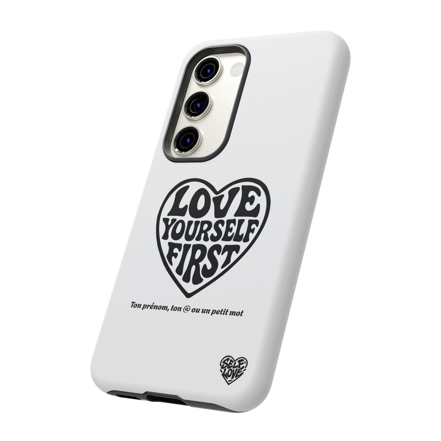 Love Yourself First - Coque Samsung (blanc)