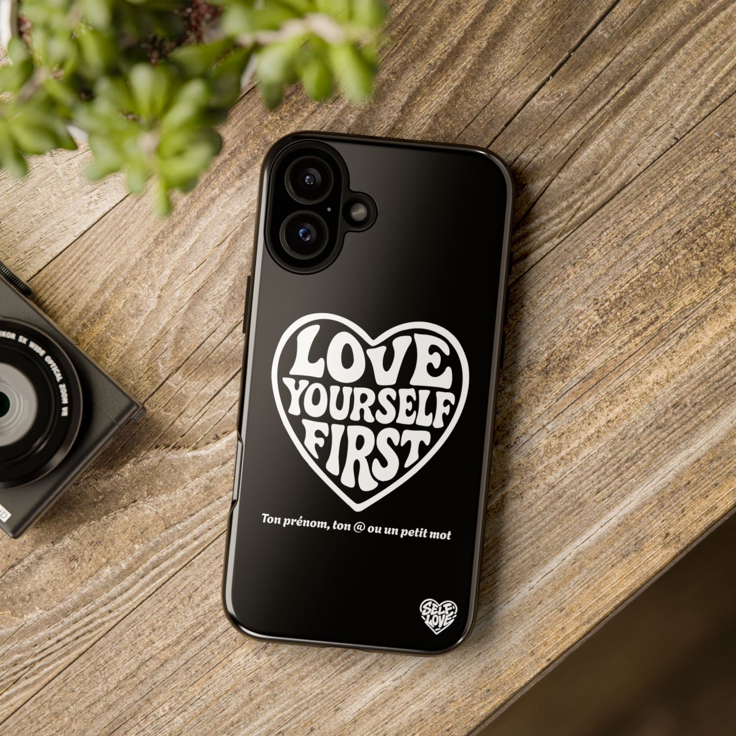 Love Yourself First - Coque iPhone (noir)