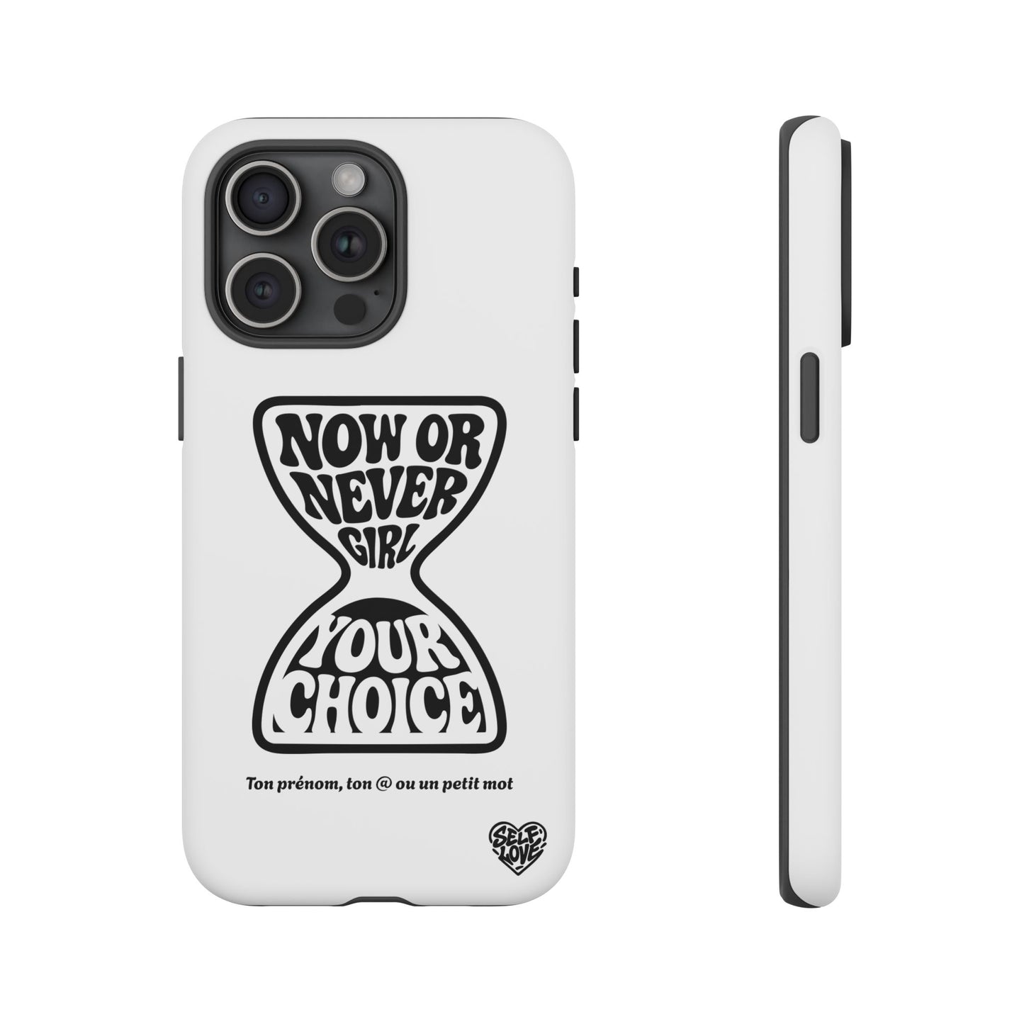 Now Or Never Girl - Coque iPhone (blanc)