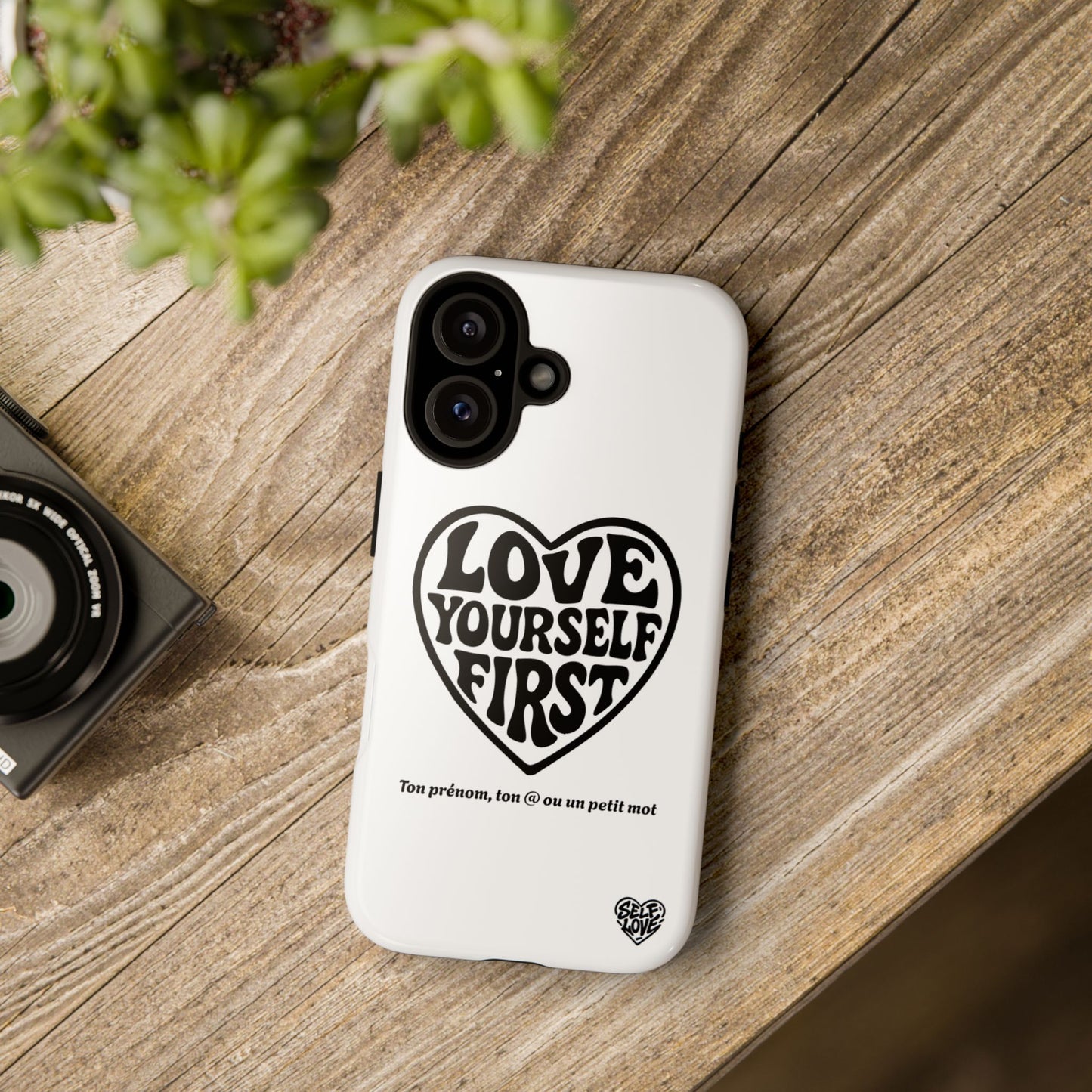 Love Yourself First - Coque iPhone (blanc)