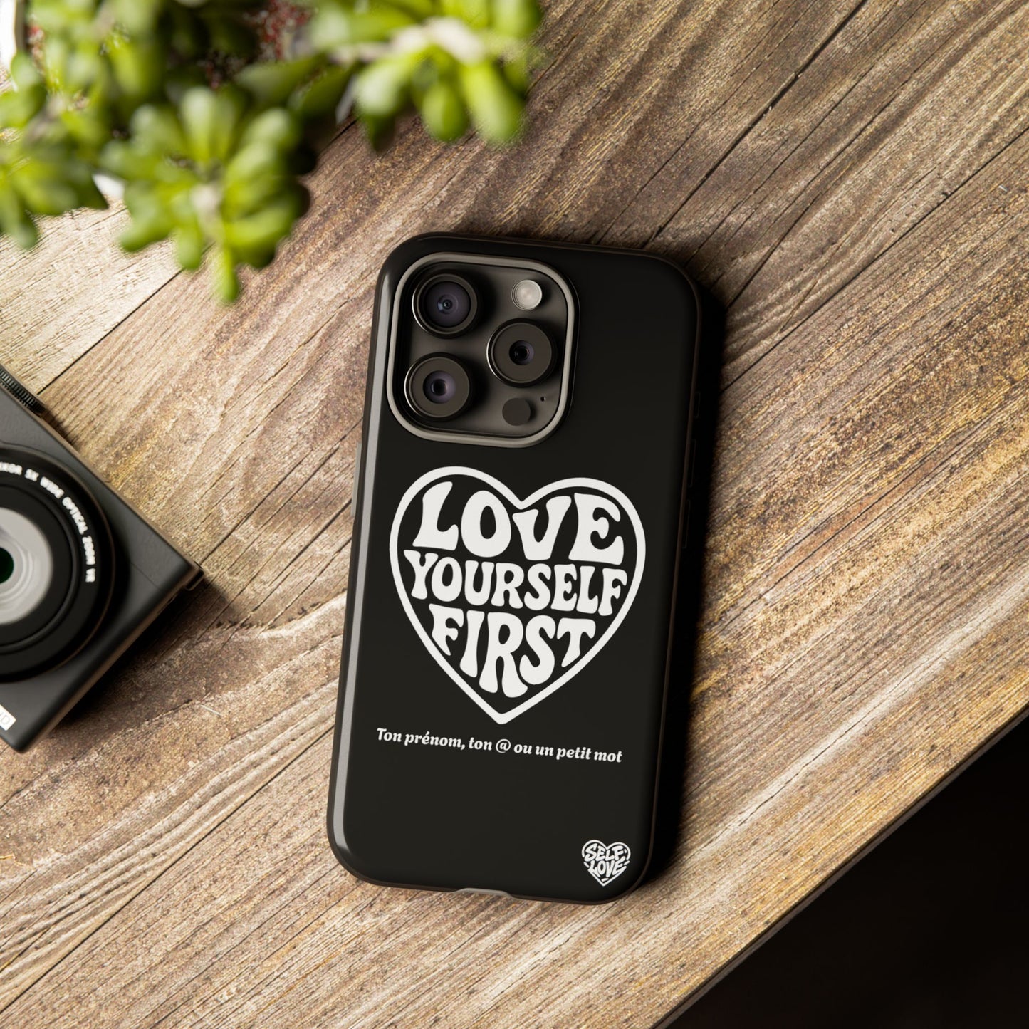 Love Yourself First - Coque iPhone (noir)