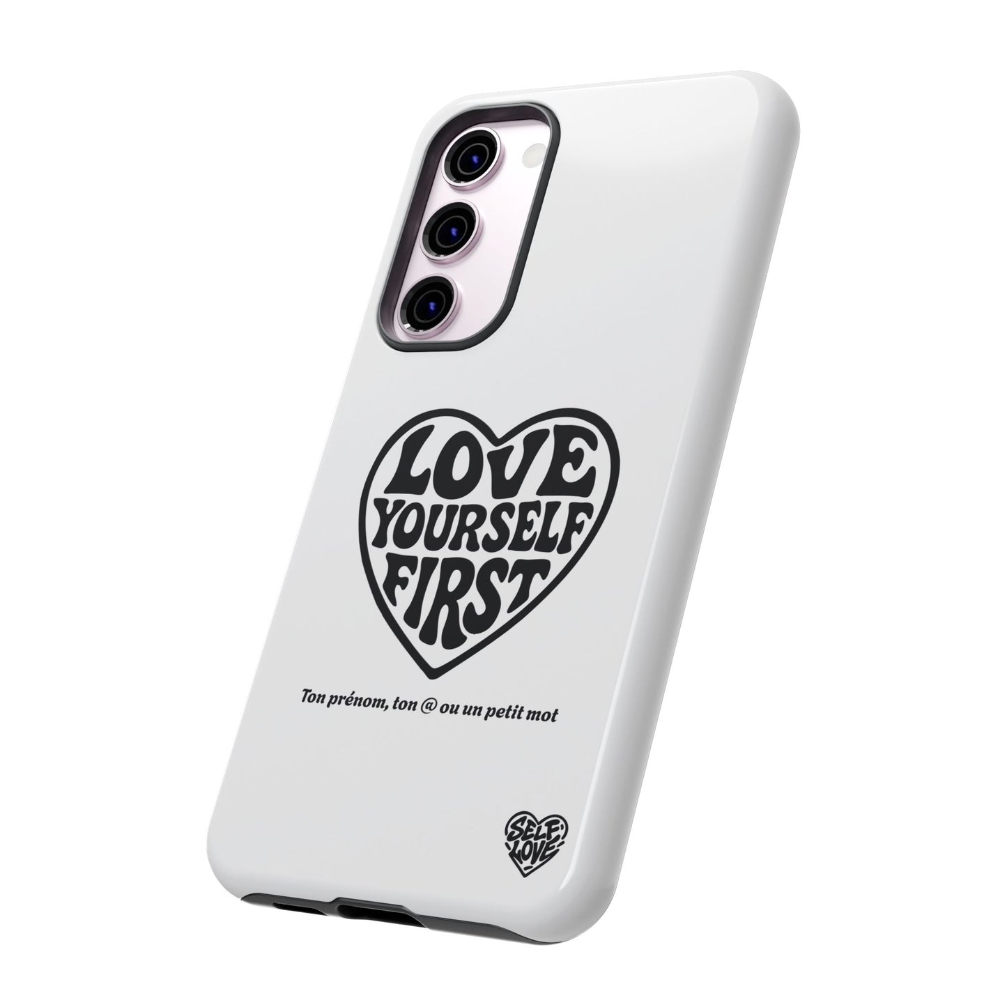 Love Yourself First - Coque Samsung (blanc)