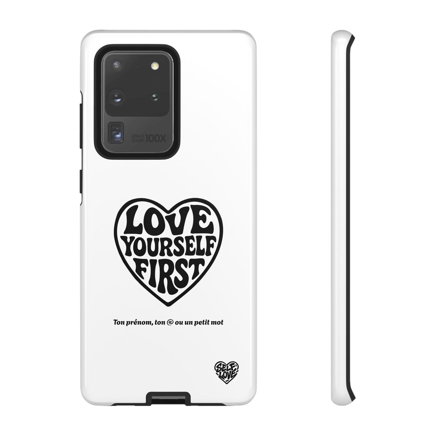 Love Yourself First - Coque Samsung (blanc)