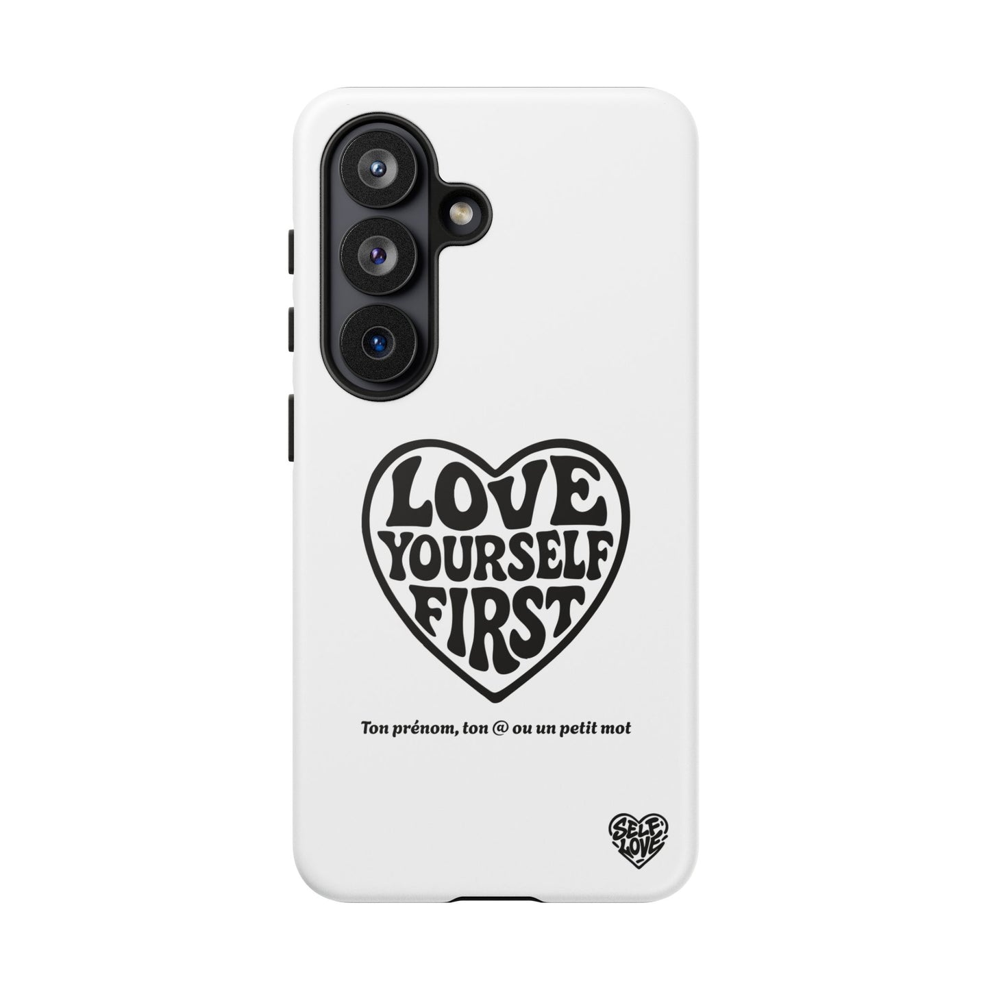 Love Yourself First - Coque Samsung (blanc)