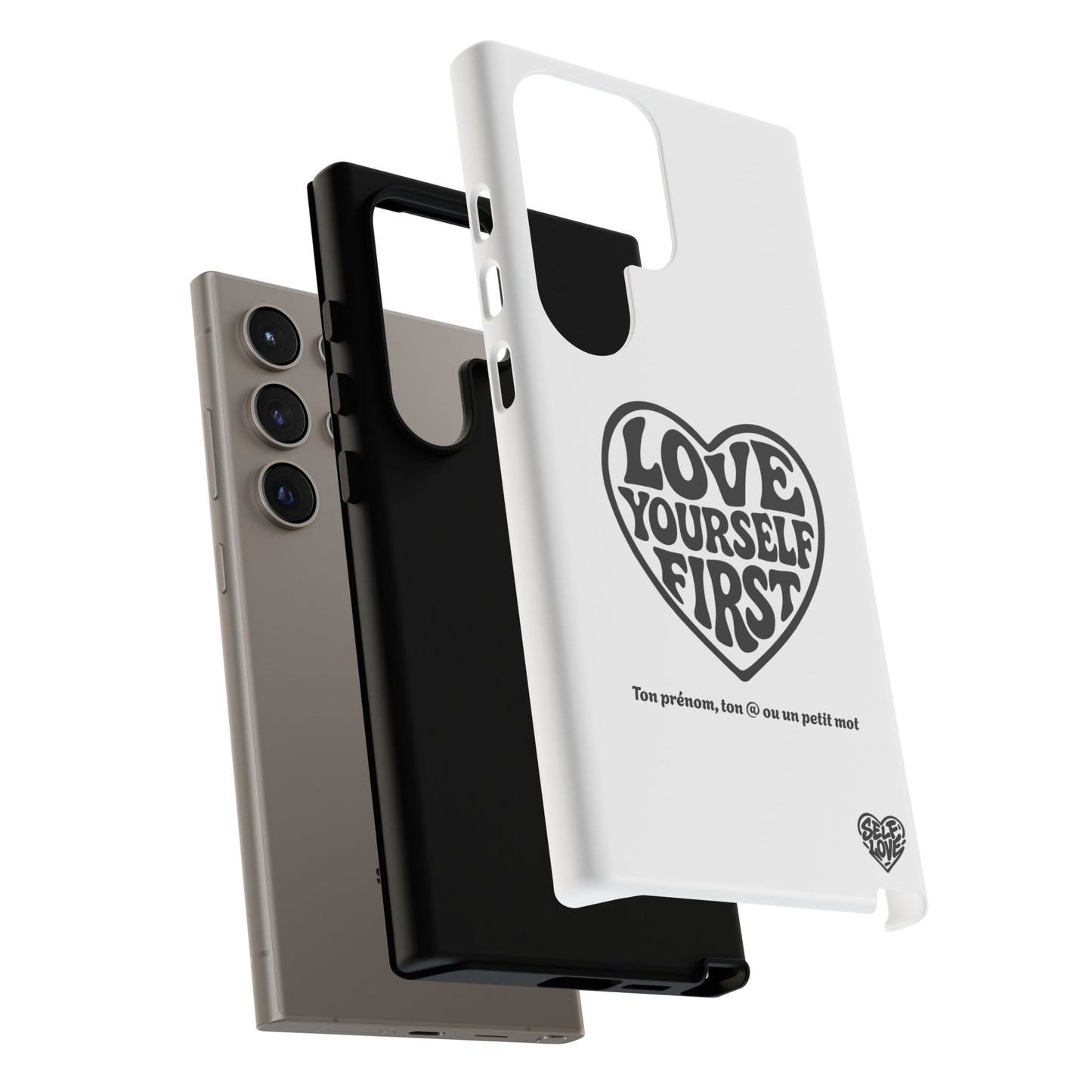 Love Yourself First - Coque Samsung (blanc)