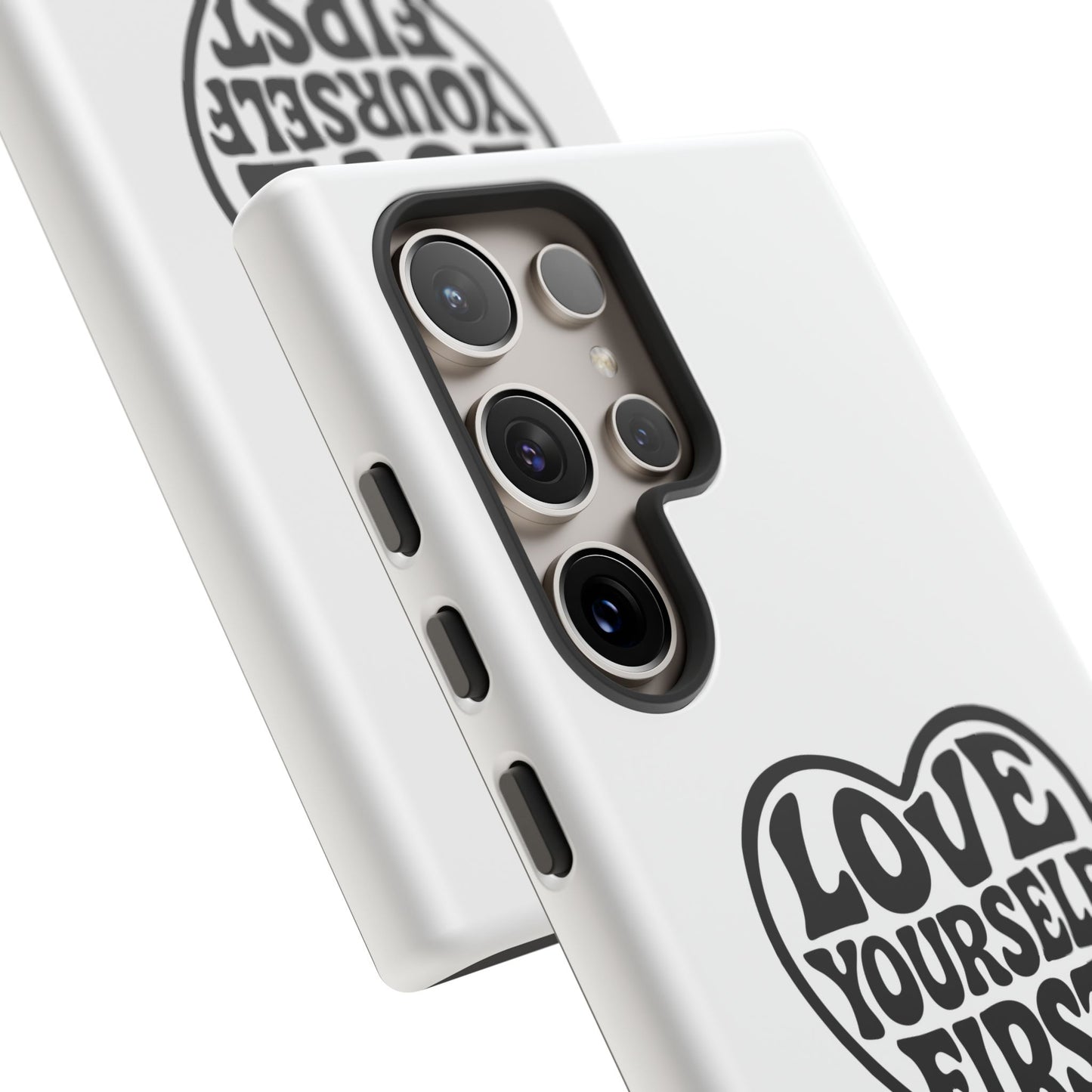 Love Yourself First - Coque Samsung (blanc)