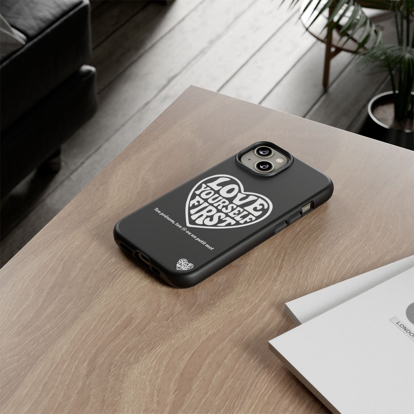 Love Yourself First - Coque iPhone (noir)