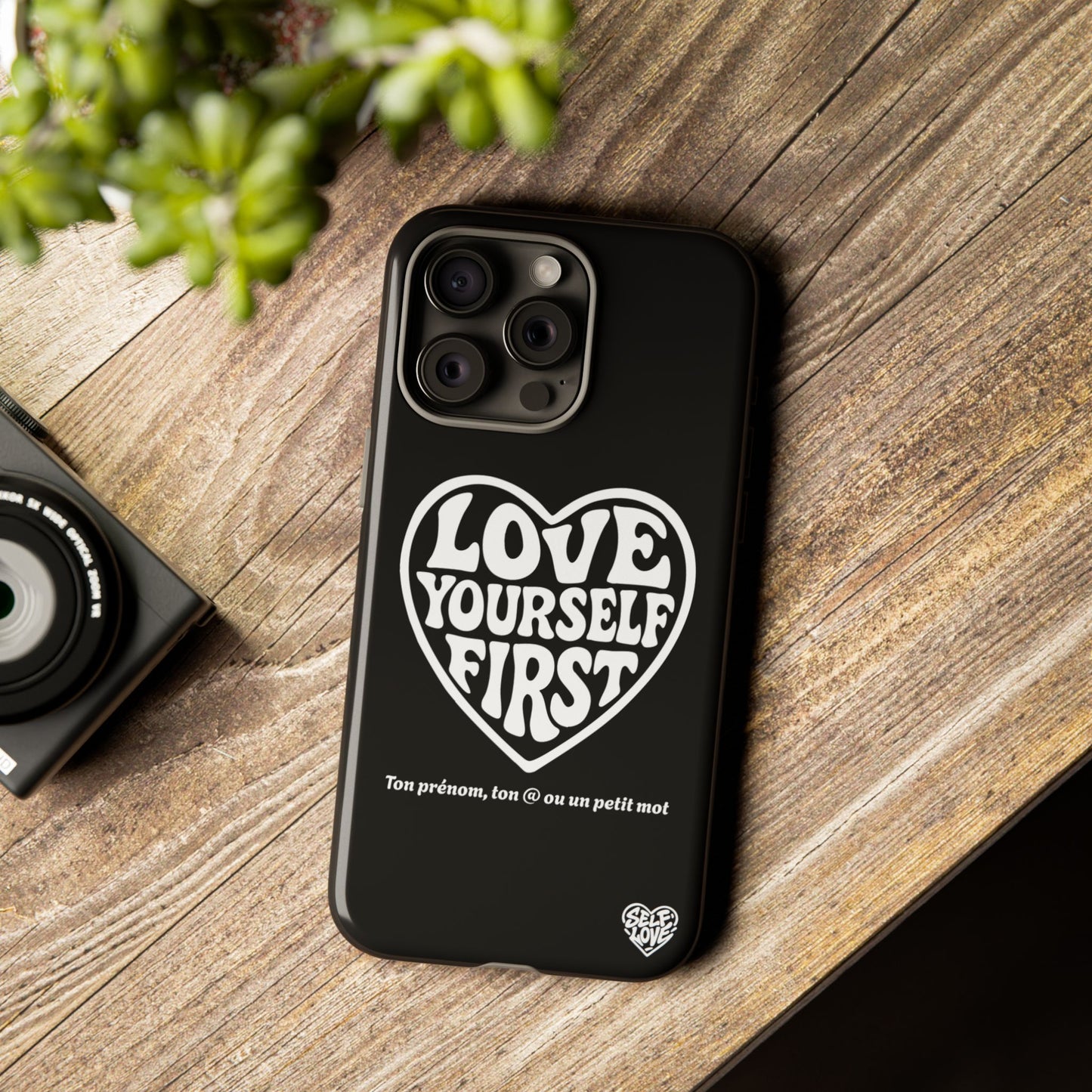 Love Yourself First - Coque iPhone (noir)