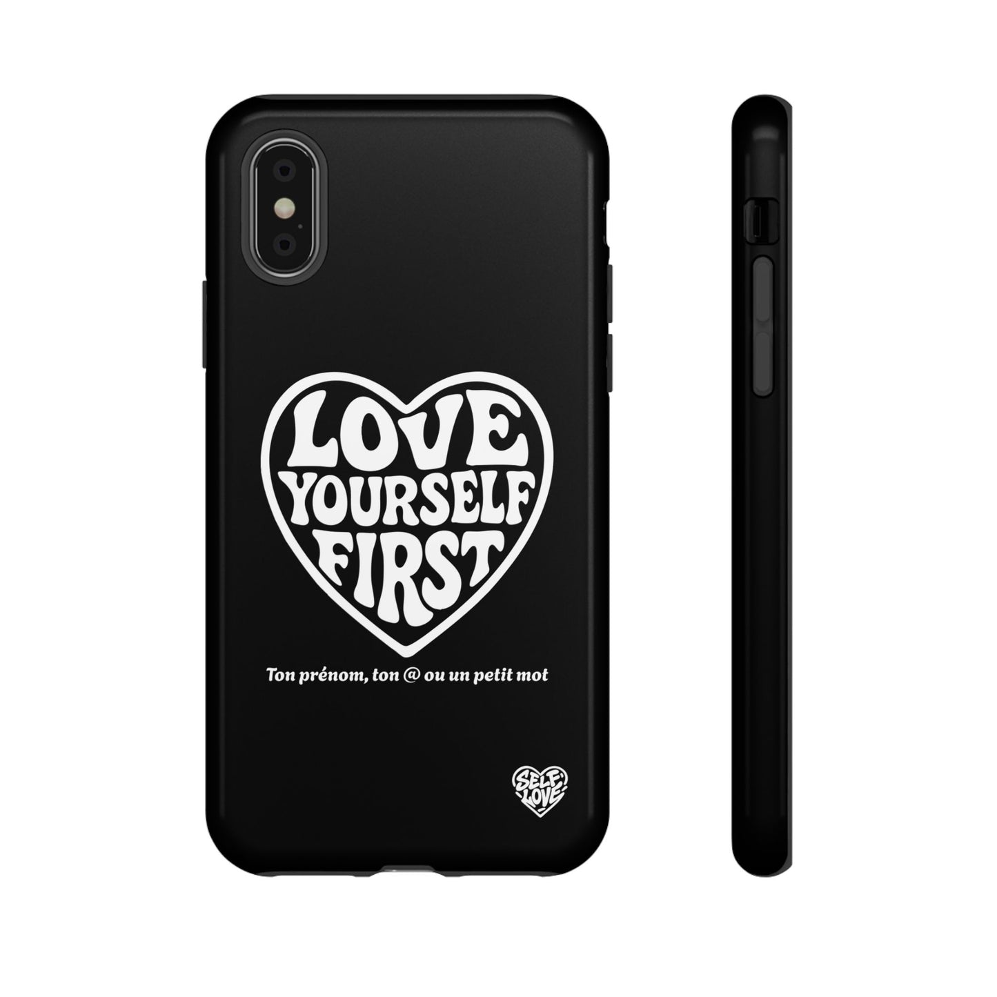 Love Yourself First - Coque iPhone (noir)