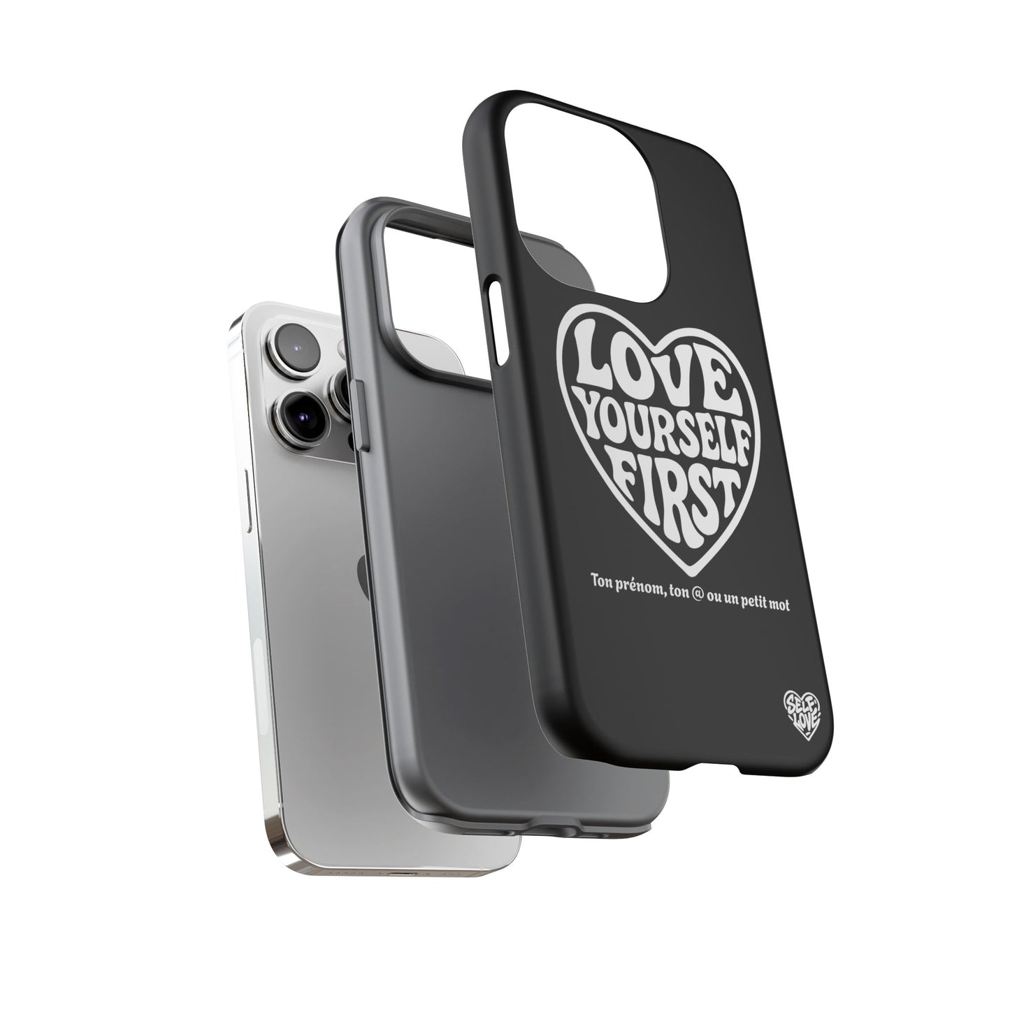 Love Yourself First - Coque iPhone (noir)