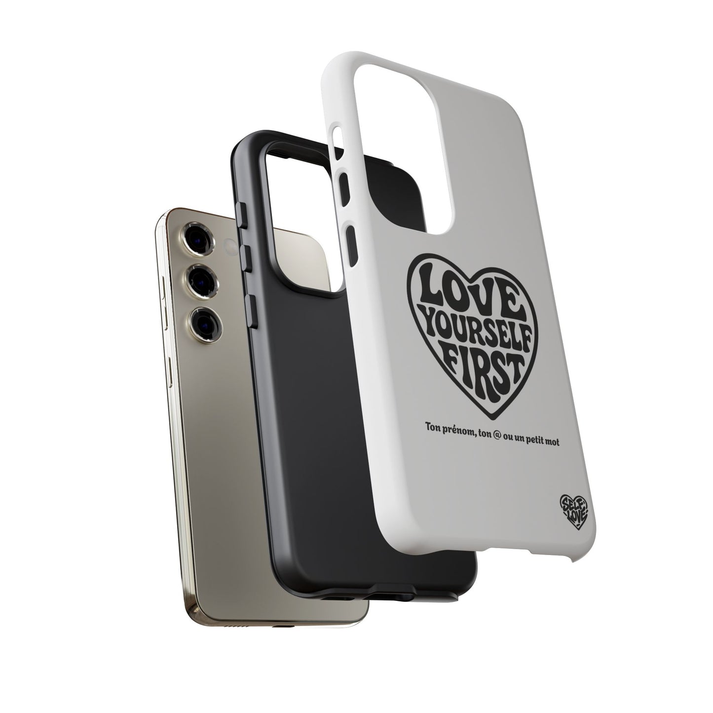 Love Yourself First - Coque Samsung (blanc)