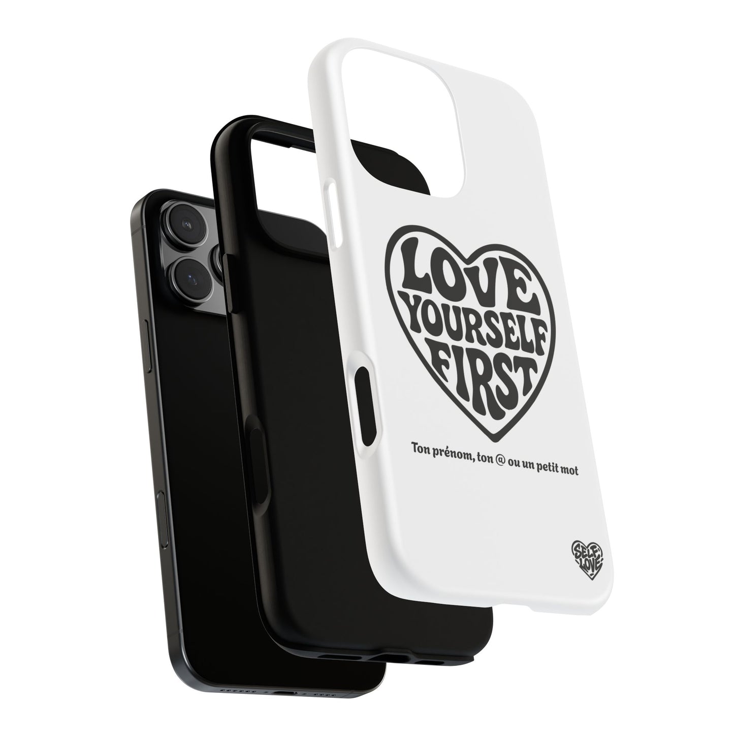 Love Yourself First - Coque iPhone (blanc)