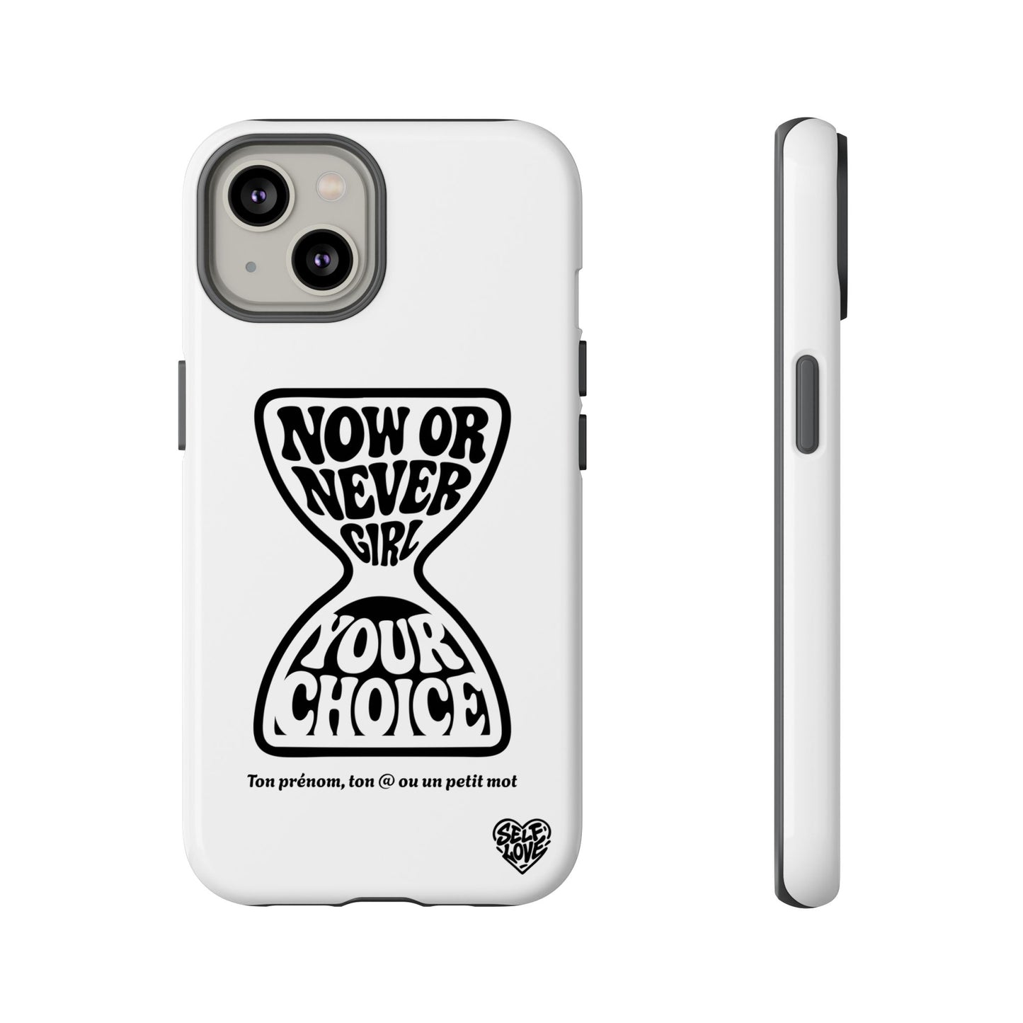 Now Or Never Girl - Coque iPhone (blanc)