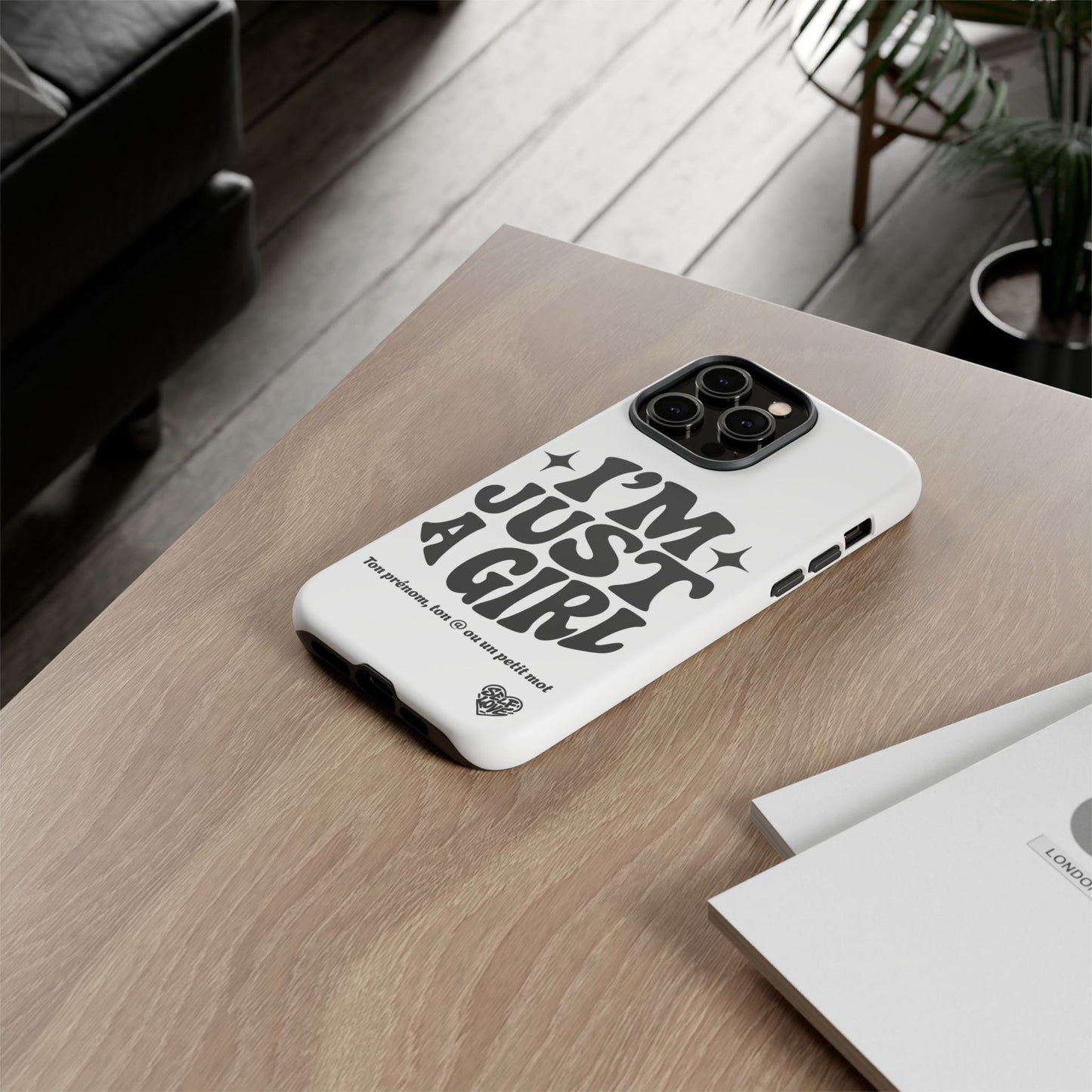 Im Just A Girl - Coque iPhone (blanc)