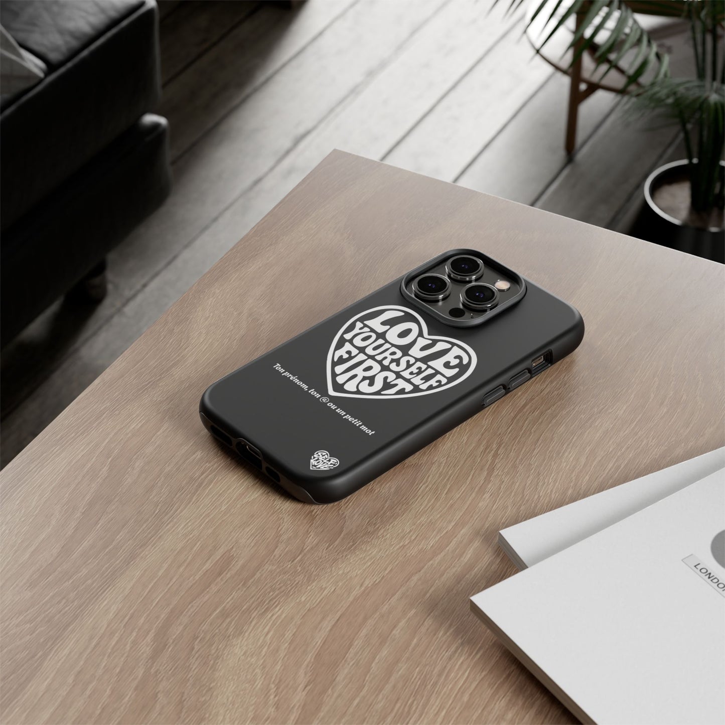 Love Yourself First - Coque iPhone (noir)