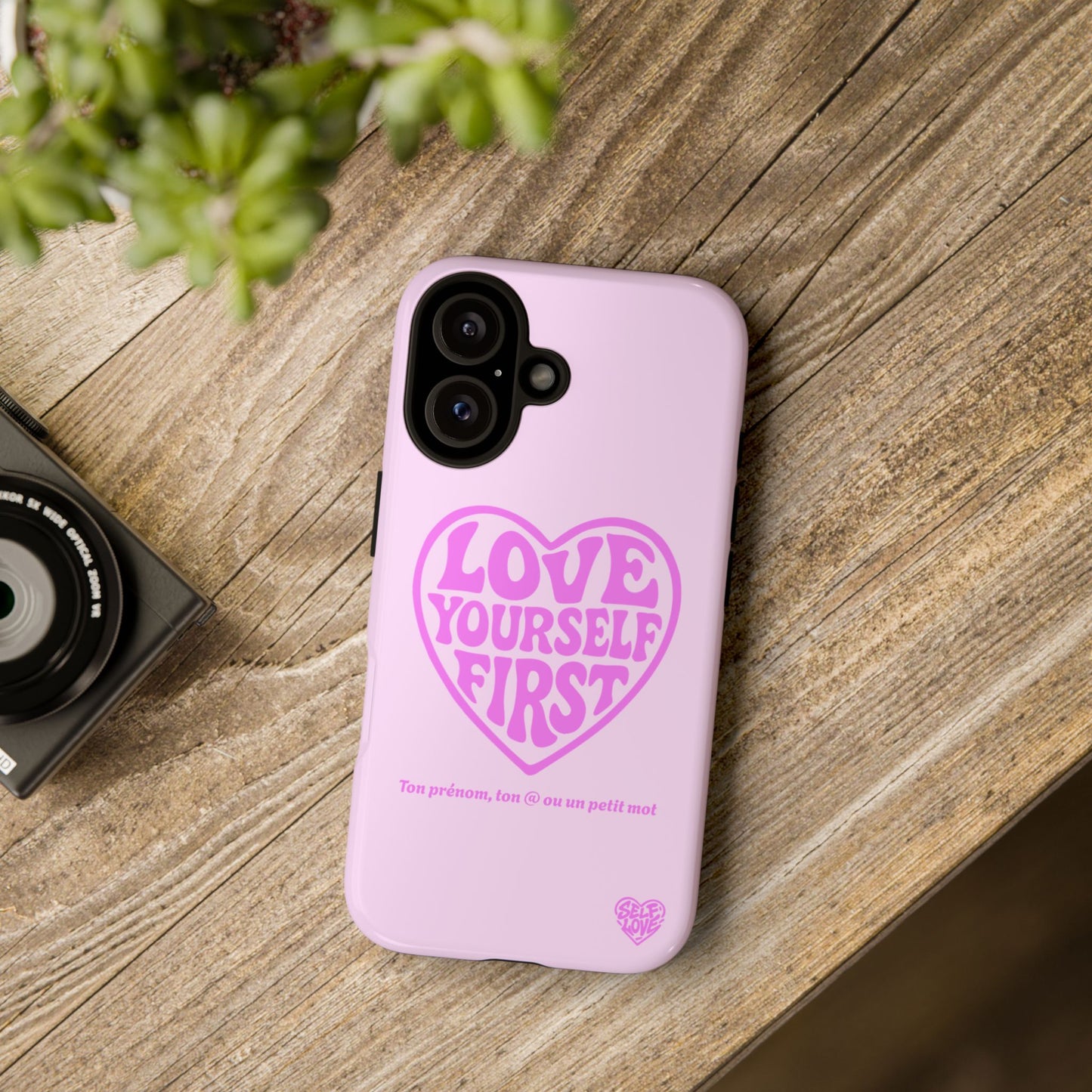 Love Yourself First - Coque iPhone (rose)