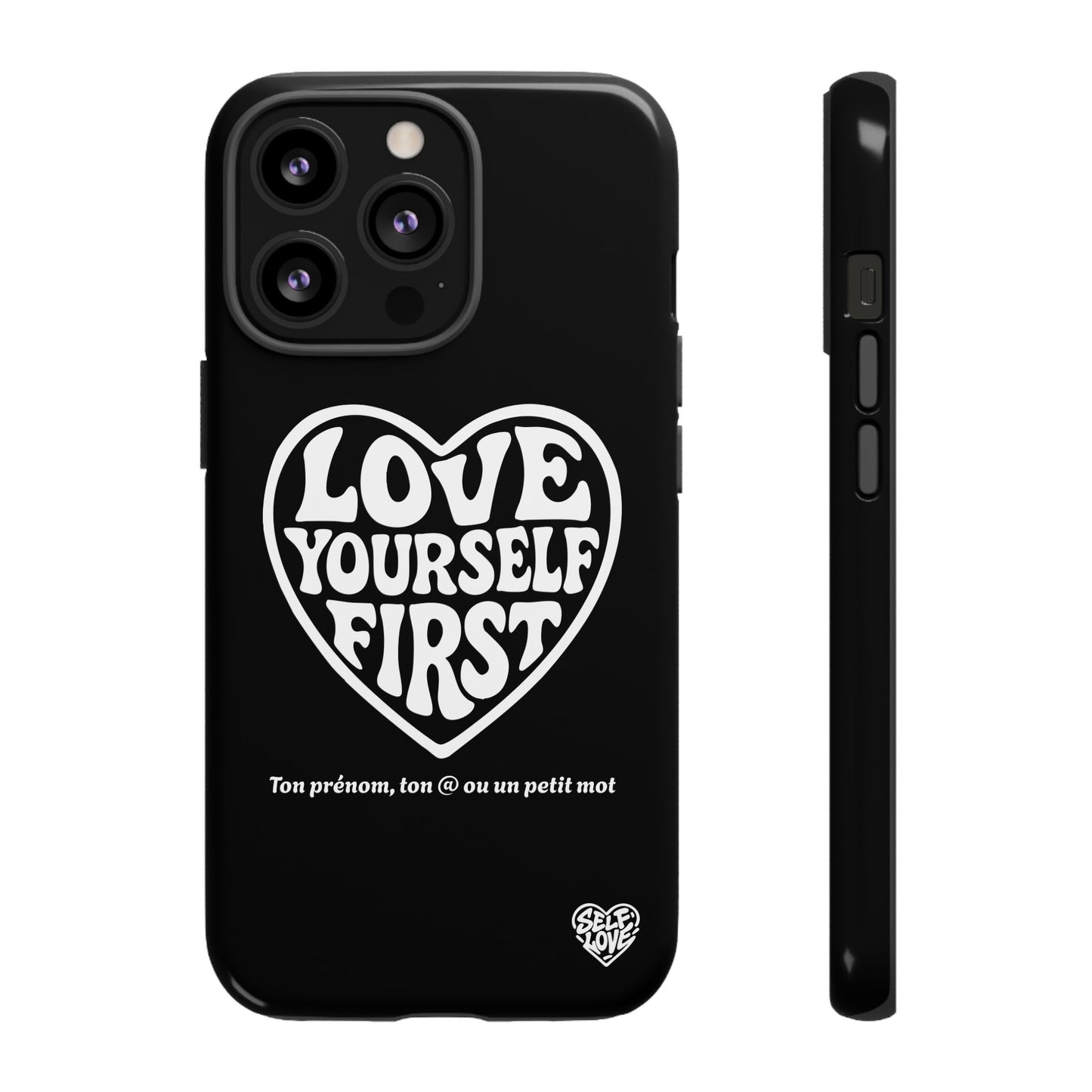 Love Yourself First - Coque iPhone (noir)