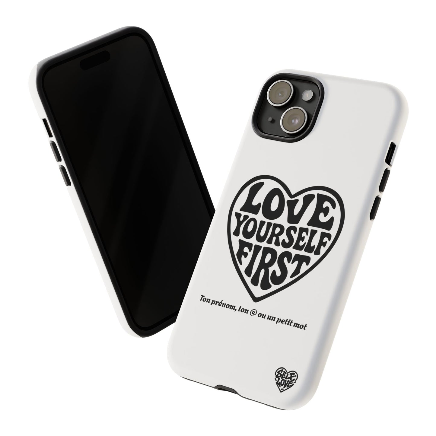 Love Yourself First - Coque iPhone (blanc)