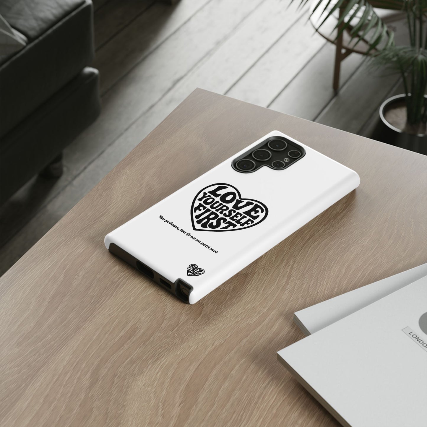 Love Yourself First - Coque Samsung (blanc)