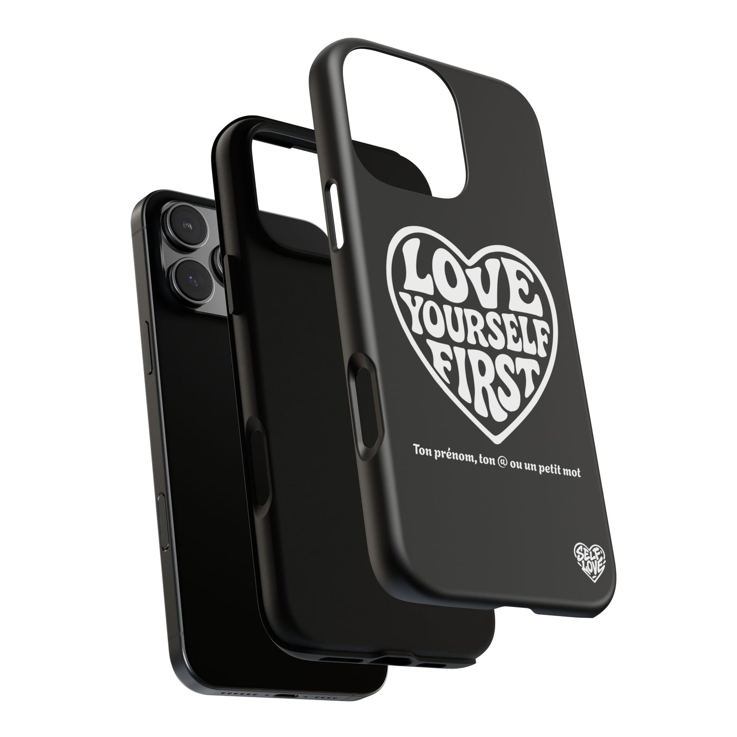 Love Yourself First - Coque iPhone (noir)