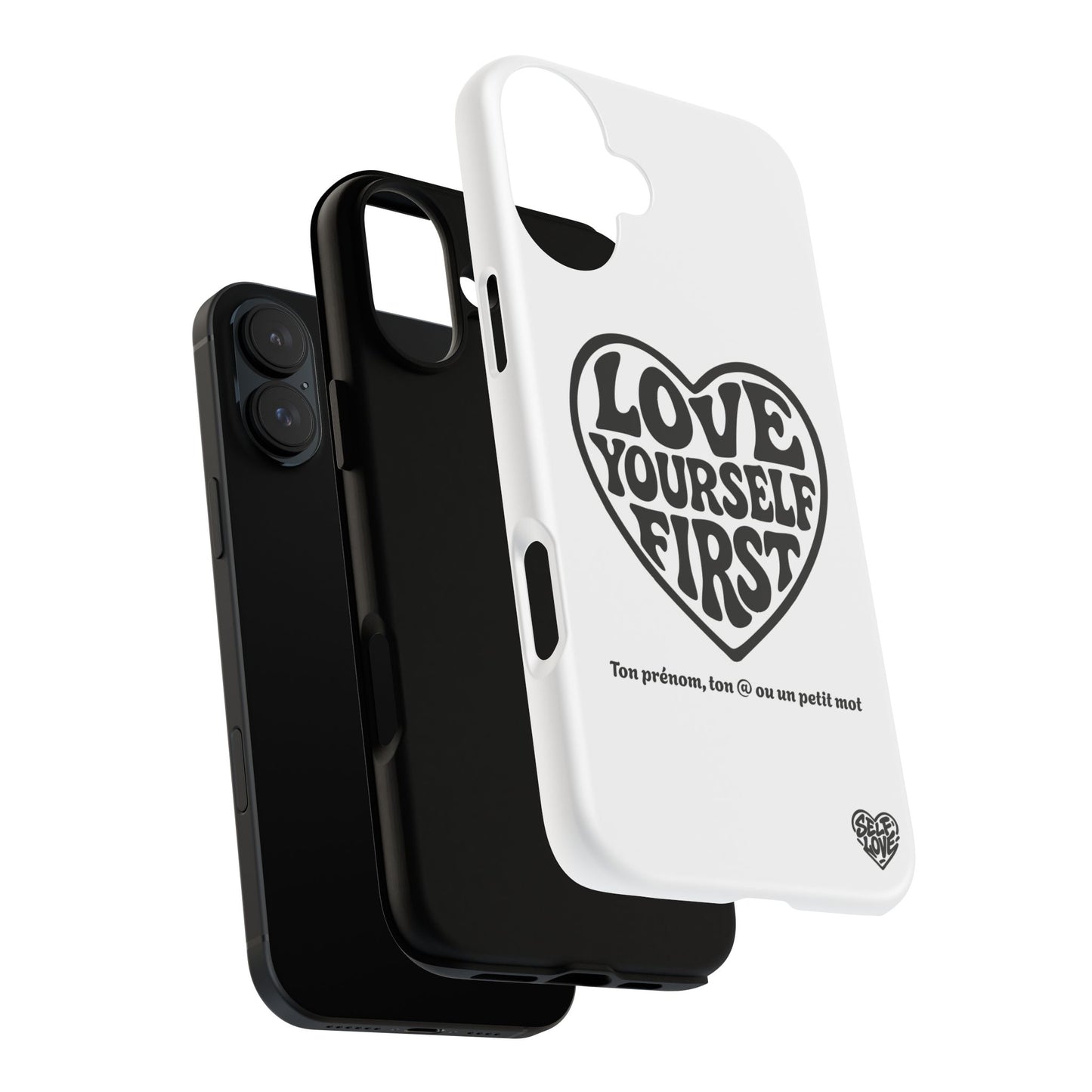 Love Yourself First - Coque iPhone (blanc)