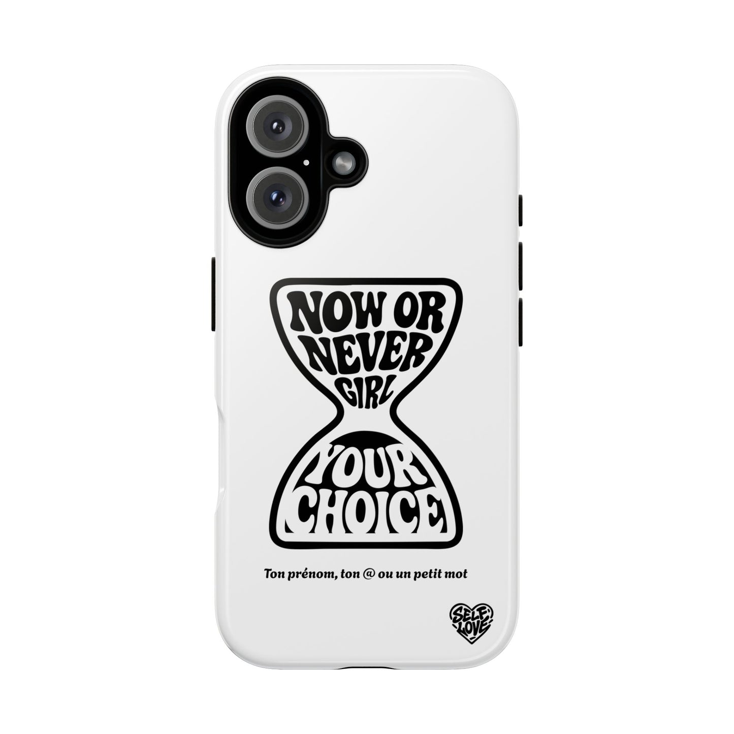 Now Or Never Girl - Coque iPhone (blanc)