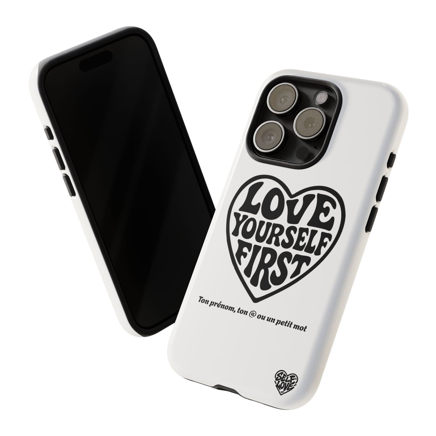 Love Yourself First - Coque iPhone (blanc)