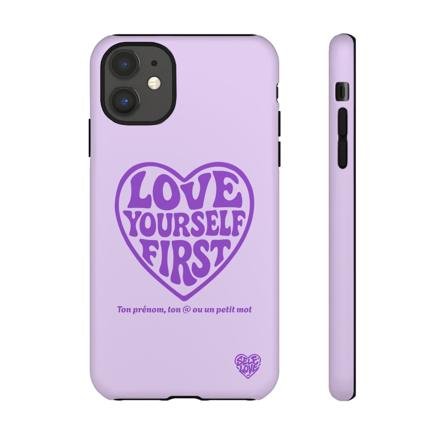 Love Yourself First - Coque iPhone (violet)
