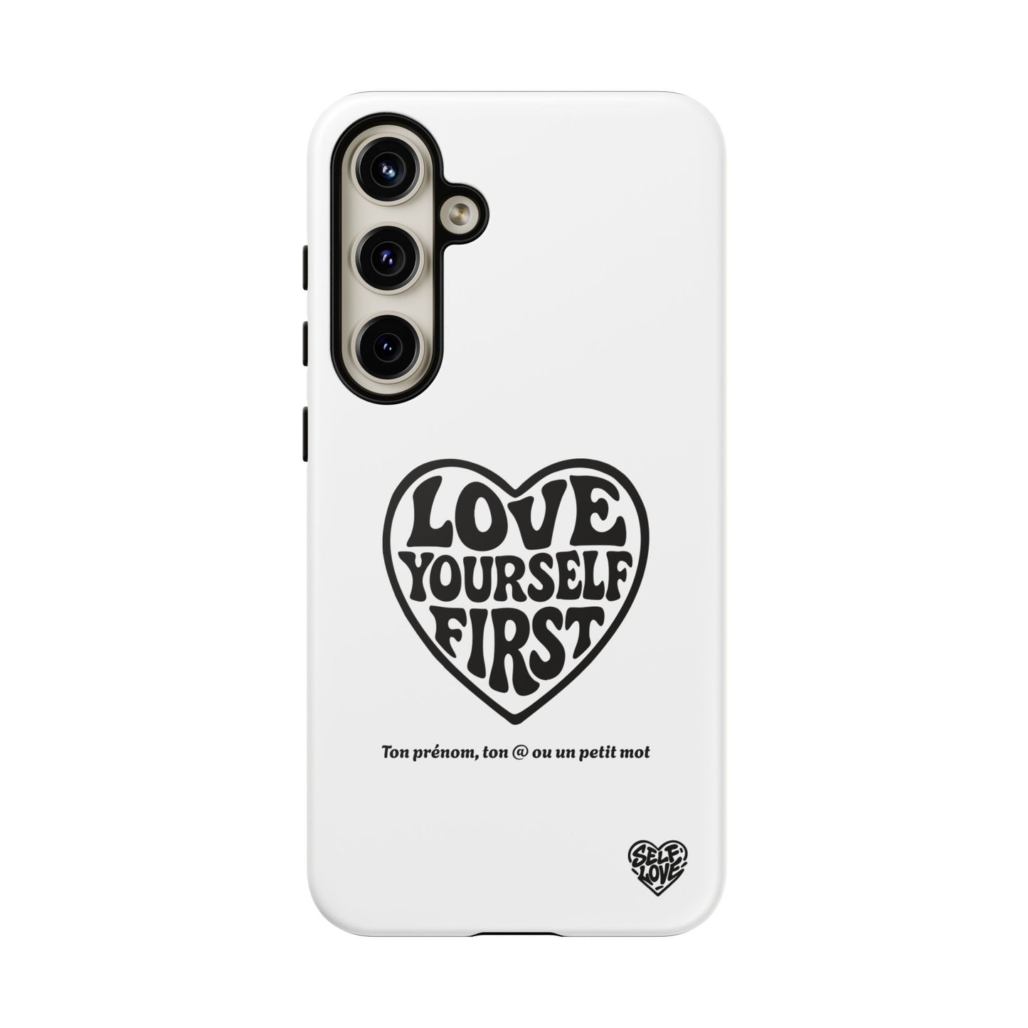Love Yourself First - Coque Samsung (blanc)