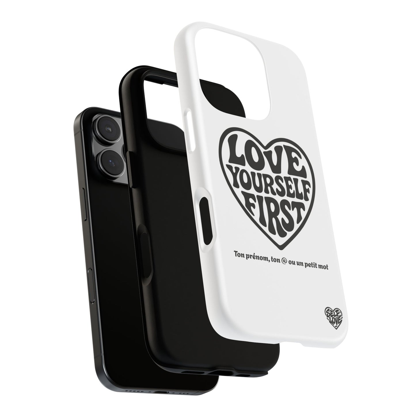 Love Yourself First - Coque iPhone (blanc)