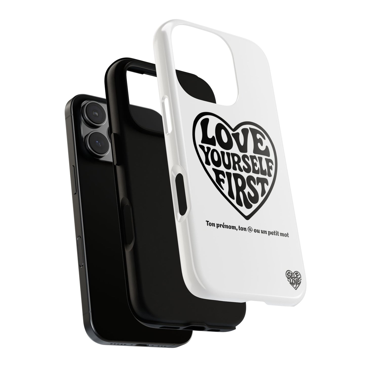 Love Yourself First - Coque iPhone (blanc)