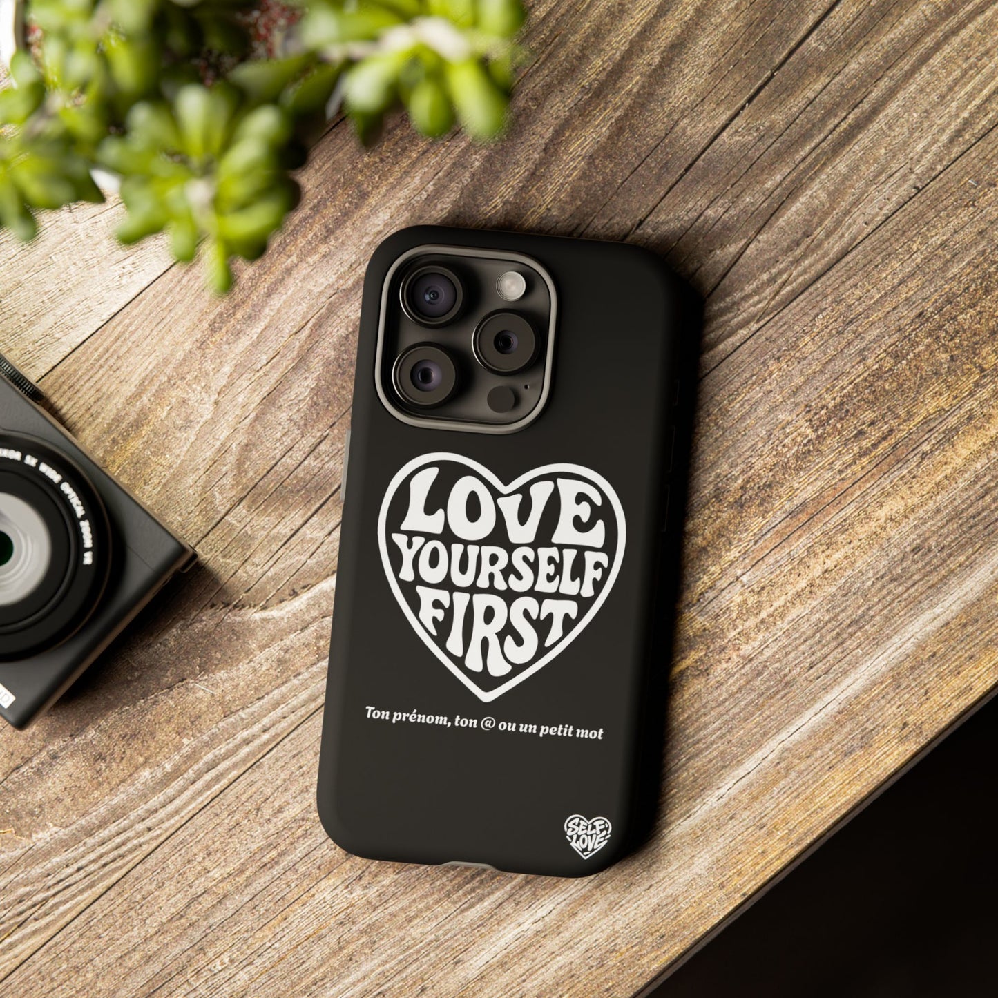 Love Yourself First - Coque iPhone (noir)