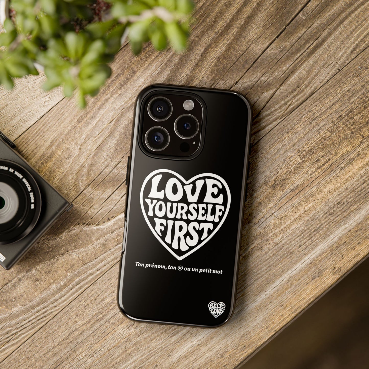 Love Yourself First - Coque iPhone (noir)