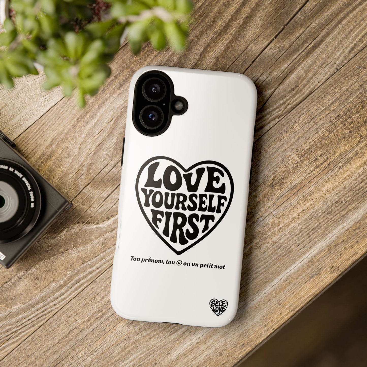 Love Yourself First - Coque iPhone (blanc)