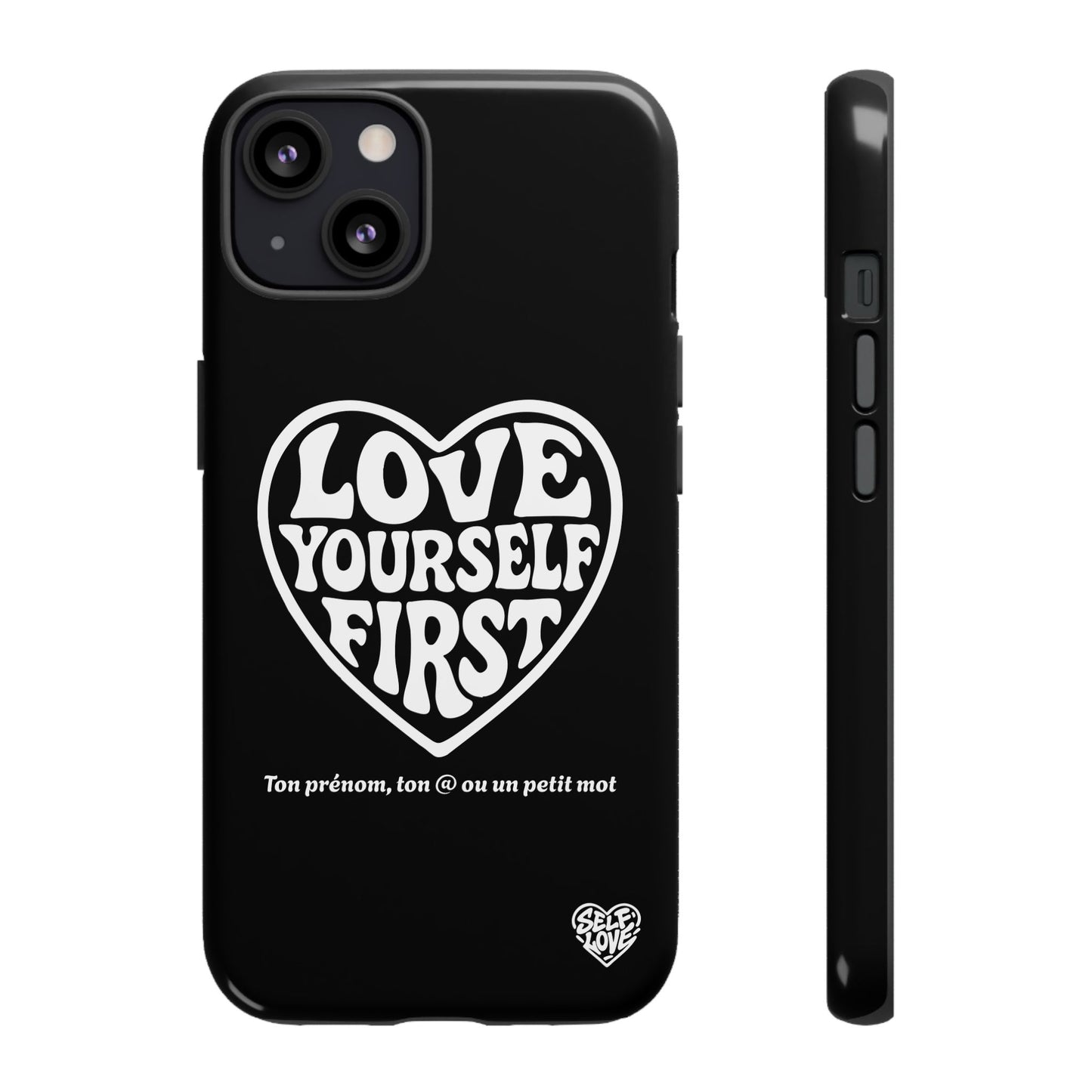 Love Yourself First - Coque iPhone (noir)