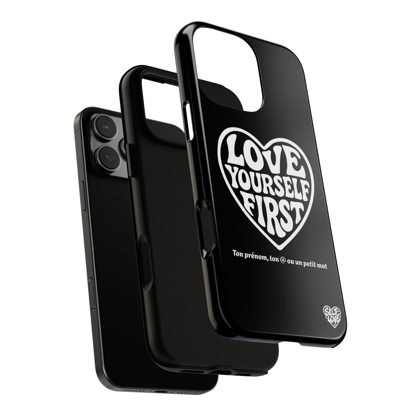 Love Yourself First - Coque iPhone (noir)
