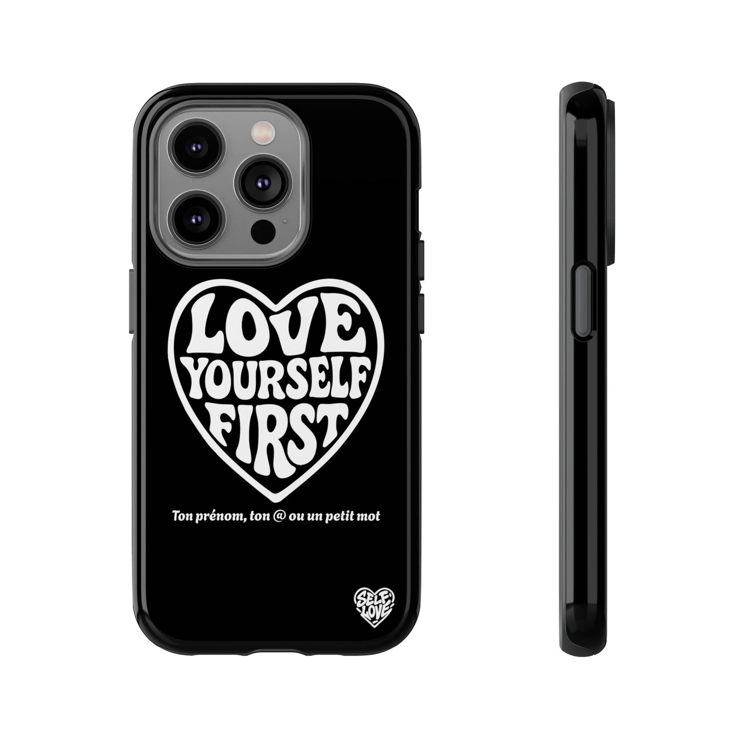 Love Yourself First - Coque iPhone (noir)