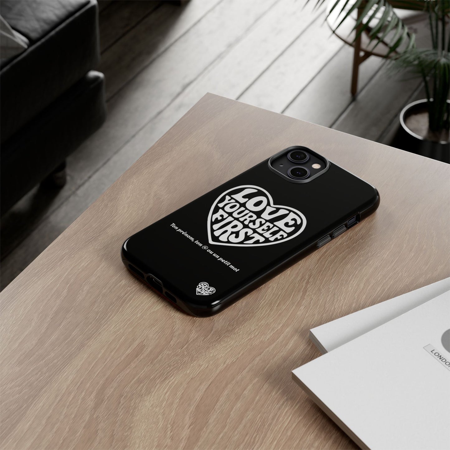 Love Yourself First - Coque iPhone (noir)