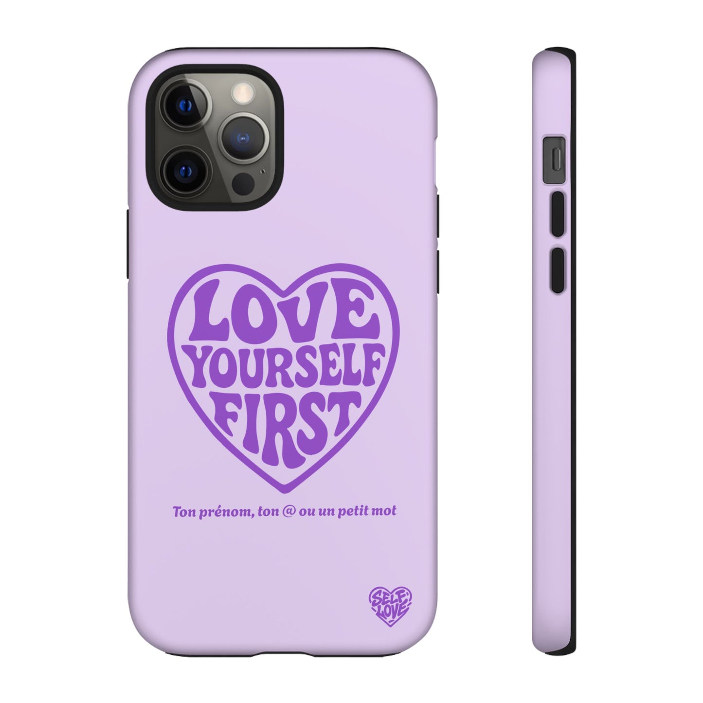 Love Yourself First - Coque iPhone (violet)