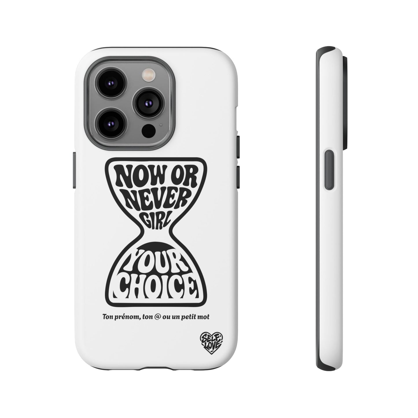 Now Or Never Girl - Coque iPhone (blanc)