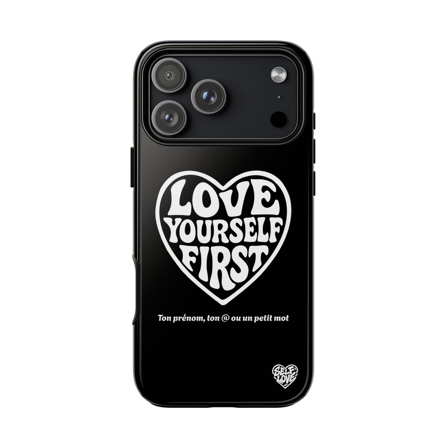 Love Yourself First - Coque iPhone (noir)