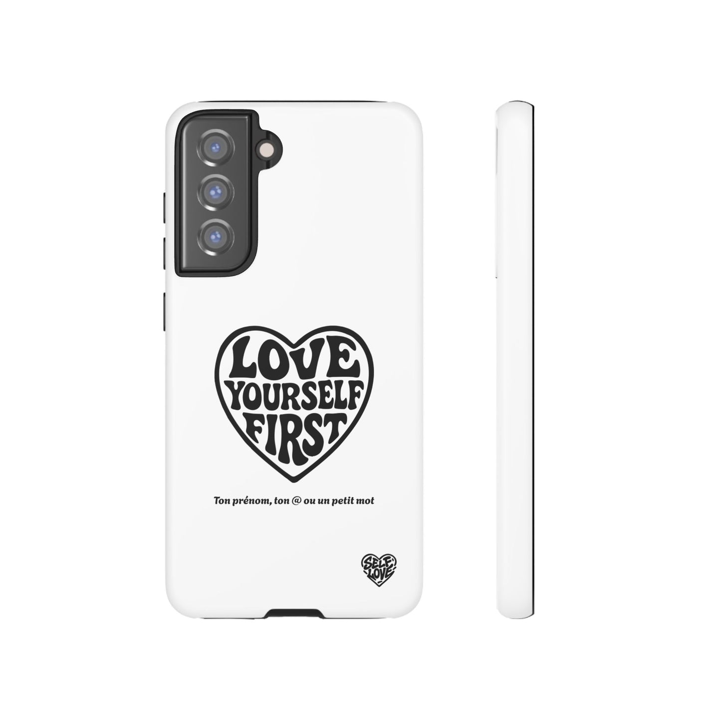 Love Yourself First - Coque Samsung (blanc)