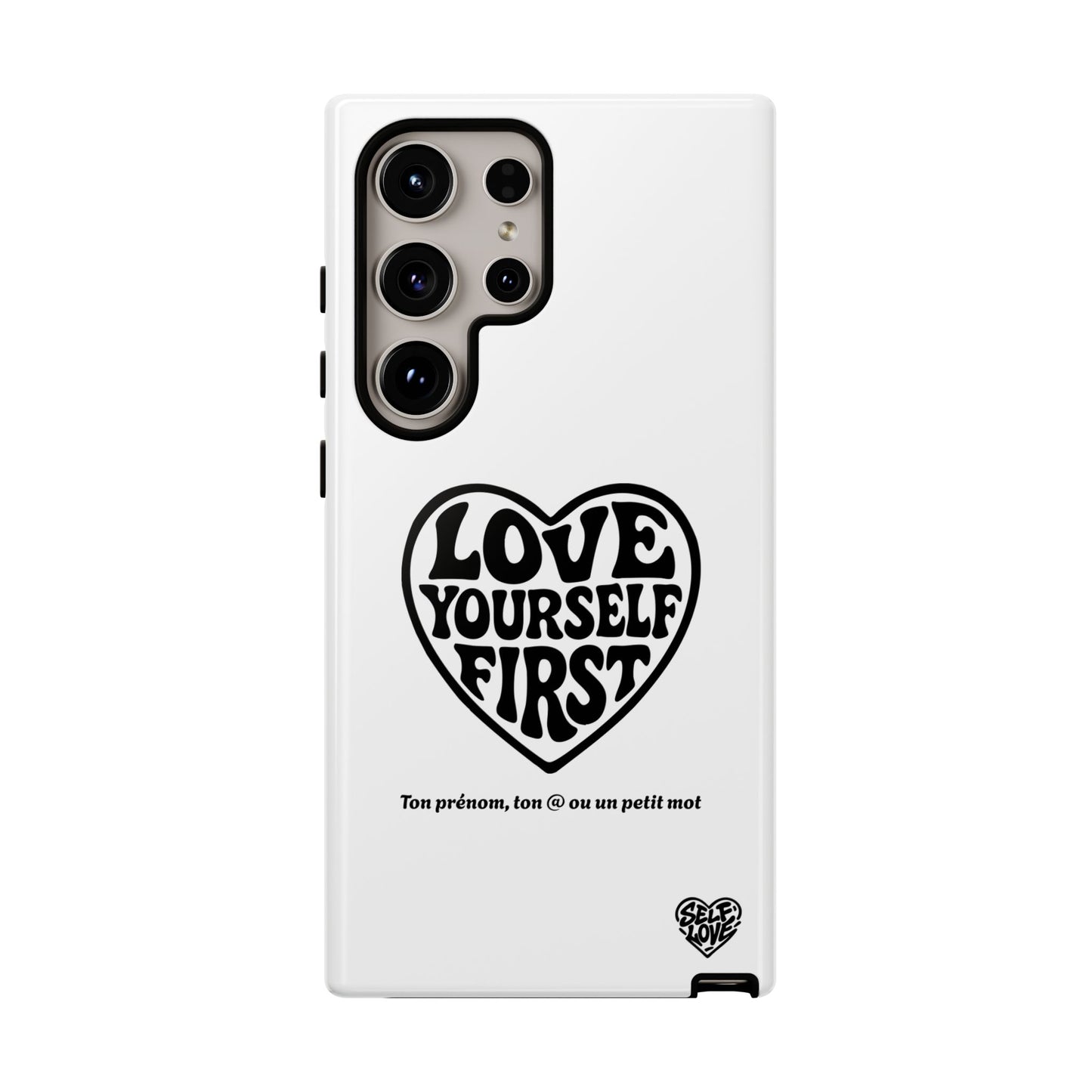 Love Yourself First - Coque Samsung (blanc)