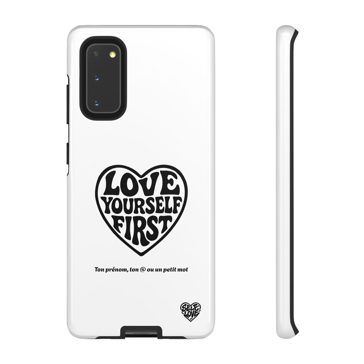 Love Yourself First - Coque Samsung (blanc)